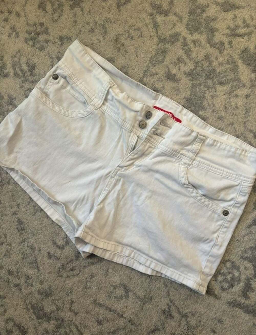 UNIONBAY Women's White Low-Rise Denim Jean Shorts